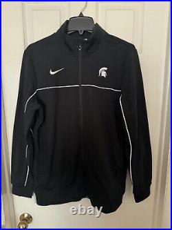 Nike Men's Medium Michigan State Spartans Team Issued Full-Zip Warmup Jacket NEW