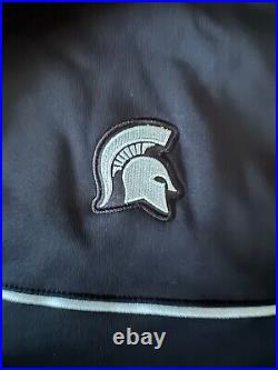 Nike Men's XL Michigan State Spartans Team Issued Black Full-Zip Warmup Jacket