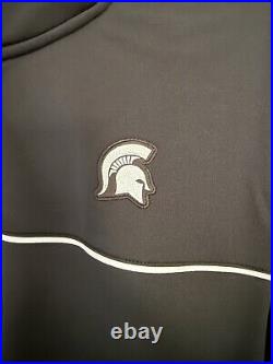 Nike Mens 3XL Michigan State Spartans Football Team Black Full-Zip Warmup Jacket