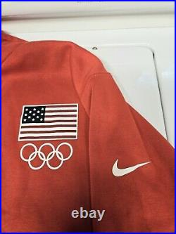 Nike Mens Red Team USA Olympics Club Fleece Pullover Full-Zip Hoodie Size M NWT