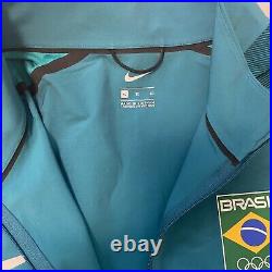 Nike Mens XL Green Brazil Olympic Soccer Team Full Zip Up Jacket Neymar Jr
