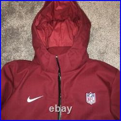 Nike NFL Team 550 Mens Sz Medium Down Fill Hooded Parka Jacket Maroon AJ9103-677