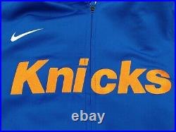 Nike New York Knicks Team Issued Blue Showtime Full-Zip Hoodie Jacket 2XL Tall