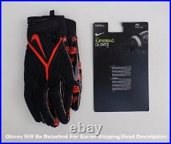 Nike Oklahoma State Cowboys Superbad Black Gloves Team Issue Receiver OSU 2XL