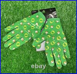 Nike Oregon Ducks Team Issued Vapor Knit Football Gloves Green Size Large New