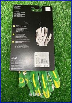 Nike Oregon Ducks Team Issued Vapor Knit Football Gloves Green Size Large New
