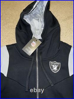 Nike Raiders Team Issued Player Sideline Short Sleeve Pro Full Zip Hoodie Mens L