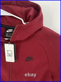 Nike Sportswear Tech Fleece Hoodie Full Zip Team Red NSW Sz Medium 928483 677