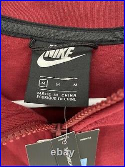 Nike Sportswear Tech Fleece Hoodie Full Zip Team Red NSW Sz Medium 928483 677