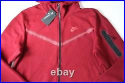 Nike Sportswear Tech Fleece Men Full Zip Hoodie Jumper Team Red Cu4489-677 L