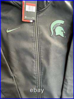 Nike Team Issued Michigan State Spartans Green Black Jacket Full Zip Men's S L