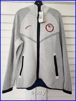 Nike Team USA Olympic Tech Pack Full-Zip Fleece Hoodie Jacket Sportswear Men's L