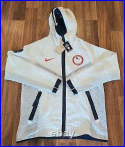 Nike Team USA Olympic Tech Pack Full-Zip Hoodie Jacket DJ5248-121 Mens Sz Large