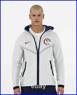 Nike Tech USA Olympic Team Jacket DJ5248-121 Men's Large Full Zip Hoodie US