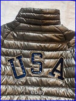 Nike USA Down Puffer Olympic Ski Team 800 Summit Jacket Silver Gray Medium Nwt