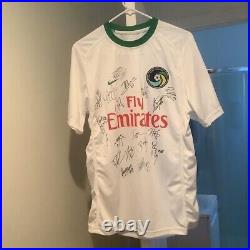 Nike jersey fly emirates size medium m New York cosmos full team autographed aut