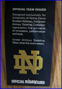 Notre Dame Football Team Issued Under Armour Full Zip Hooded Jacket New Tags 3XL