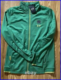 Notre Dame Football Team Issued Under Armour Full Zip Jacket New Tags Large