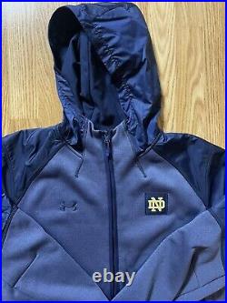 Notre Dame Football Team Issued Under Armour Full Zip Jacket New Tags Size Large