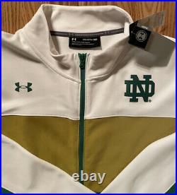 Notre Dame Football Team Issued Under Armour Full Zip Sweatshirt New TAGS 3XL