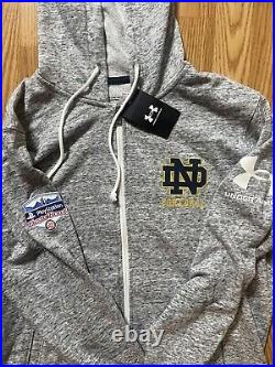 Notre Dame Team Issued Under Armour Fiesta Bowl Full Zip Sweatshirt Large New