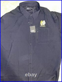Nwt Team Issued Notre Dame Football Full Button Up XL