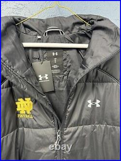 Nwt Team Issued Notre Dame Football Full Zip Coat Jacket Large