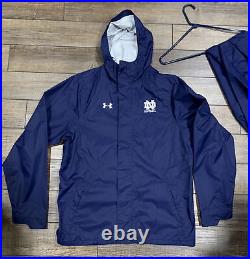 Nwt Team Issued Notre Dame Football Full Zip/button Up Jacket And Pants Medium