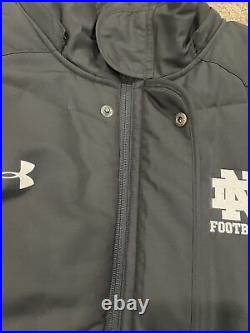 Nwt Team Issued Notre Dame Football Full Zip/button Up Jacket XL