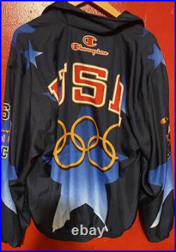 OLYMPICS VTG 1996 Champion USA Summer Team Atlanta Jacket Mens SZ XL Windbreaker