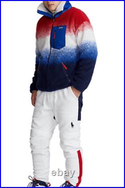 POLO RALPH LAUREN Men's Oversized Fit Team USA Tie-Dye Pile Fleece Jacket NWT