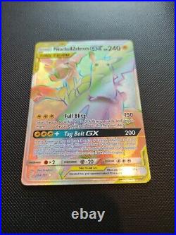 Pikachu & Zekrom Gx 184/181 Secret Rainbow Rare Team Up Pokemon Card New