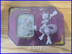 Pokemon TCG Mew & Mewtwo GX Full Art Promo Tag Team Tin New Factory Sealed