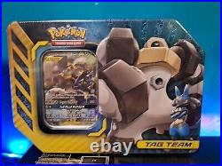 Pokemon TCG Mewtwo Lucario Garchomp GX Full Art Promo Tag Team Sealed Set Of 3