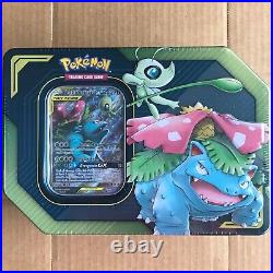 Pokemon Tag Team GX Tin Celebi & Venusaur SM167 Card, 4 Packs, Factory Sealed