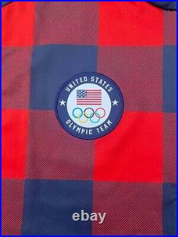 Polo Ralph Lauren Men's Team USA 2022 Olympic Full Zipper Vest Red Plaid Lg NWT