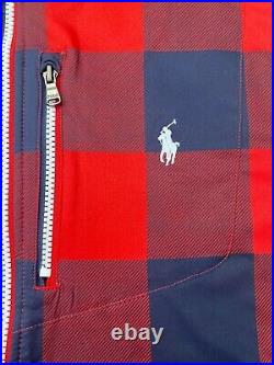 Polo Ralph Lauren Men's Team USA 2022 Olympic Full Zipper Vest Red Plaid Lg NWT