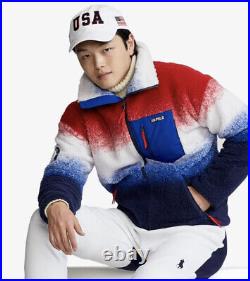 Polo Ralph Lauren Mens Size XL 2022 Olympic Team USA Tie Dye Fleece Jacket NWT