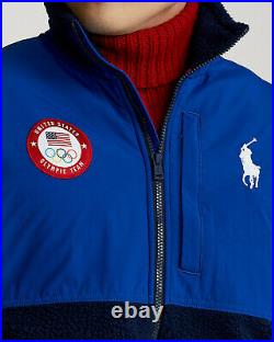 Polo Ralph Lauren Navy Team USA 2022 Olympic Big Pony Hybrid Fleece Jacket