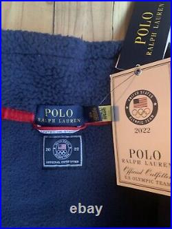 Polo Ralph Lauren Navy Team USA 2022 Olympics Hybrid Fleece Jacket xxl NWT