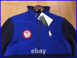 Polo Ralph Lauren OLYMPIC USA TEAM Mens Full Zip Sherpa Jacket LIMITED Navy Blue
