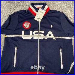 Polo Ralph Lauren Team USA Track Jacket Full-Zip Size XL Women French Navy