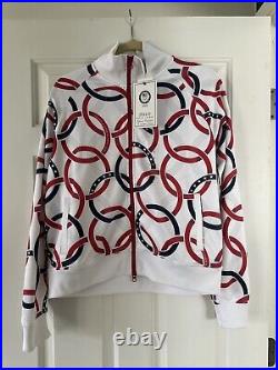 Polo Ralph Lauren Team USA White Rings Olympic Track Jacket Women's Sz Large NWT