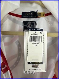 Polo Ralph Lauren Team USA White Rings Olympic Track Jacket Women's Sz Large NWT