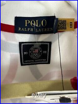 Polo Ralph Lauren Team USA White Rings Olympic Track Jacket Women's Sz Large NWT