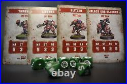 Pro Painted Orc Blood Bowl Team Gouged Eye INCLUDES Full Team, Cards, & Dice