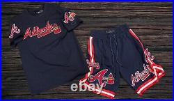 Pro Standard Atlanta Braves Logo Pro Team Navy Blue Full Set (shirt & Shorts)