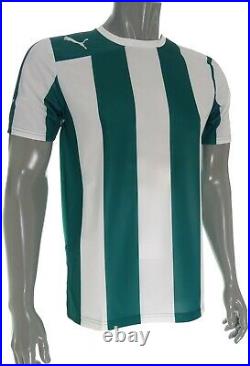 Puma Football Team Kits Men's Green & White Stripes #3 (S to XL) x 15 Full Sets