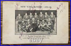 Rare 1935-36 Hockey Photo New York Rovers Full Team Autograph Murray Armstrong