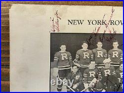 Rare 1935-36 Hockey Photo New York Rovers Full Team Autograph Murray Armstrong